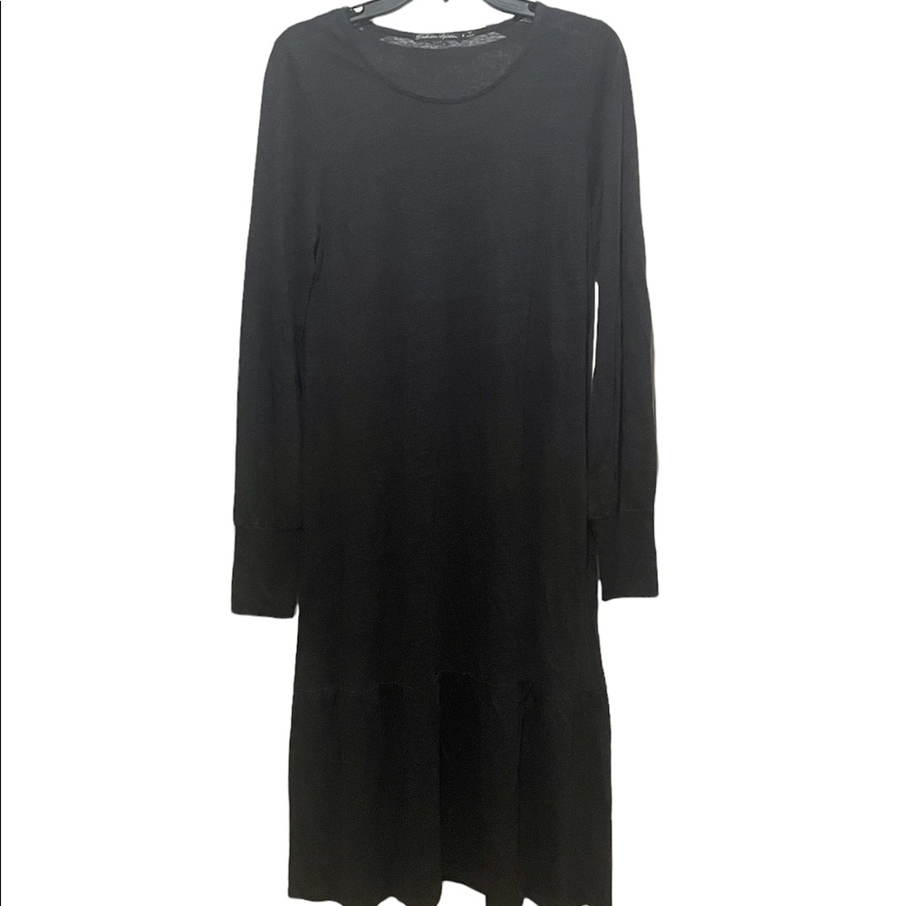 Gudrun Sjoden Black Linen Tiered Maxi Dress